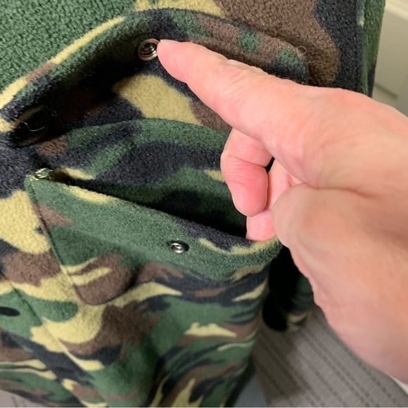 Djab Simons Green Camo Shacket Snap Buttons Fleece Hunting Sweater Jacket Sz L - Picture 7 of 13